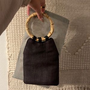 Street Level Bamboo Handle Clutch
